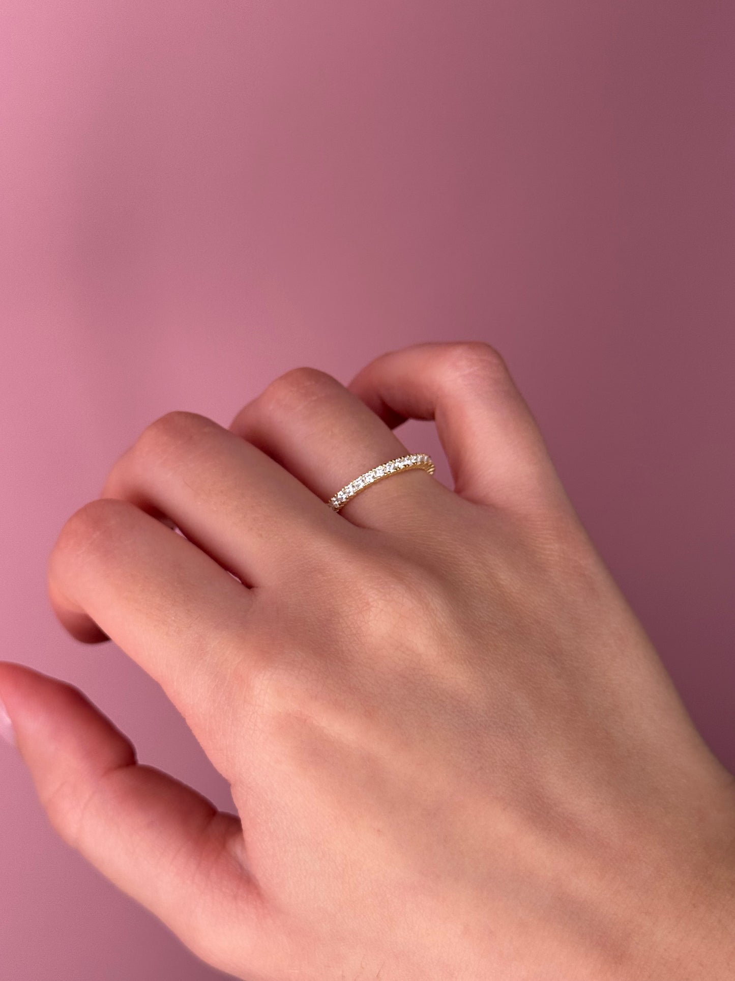 Eden Dainty Pavé Band - Gold Plated