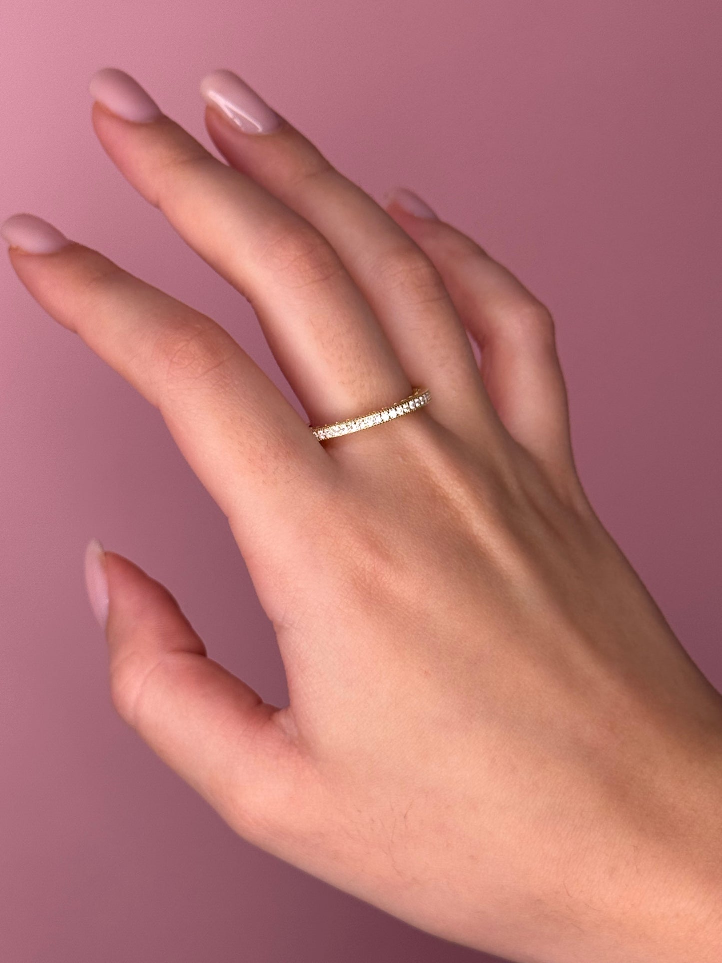 Hidden Heart Crystal Band - Sterling Silver