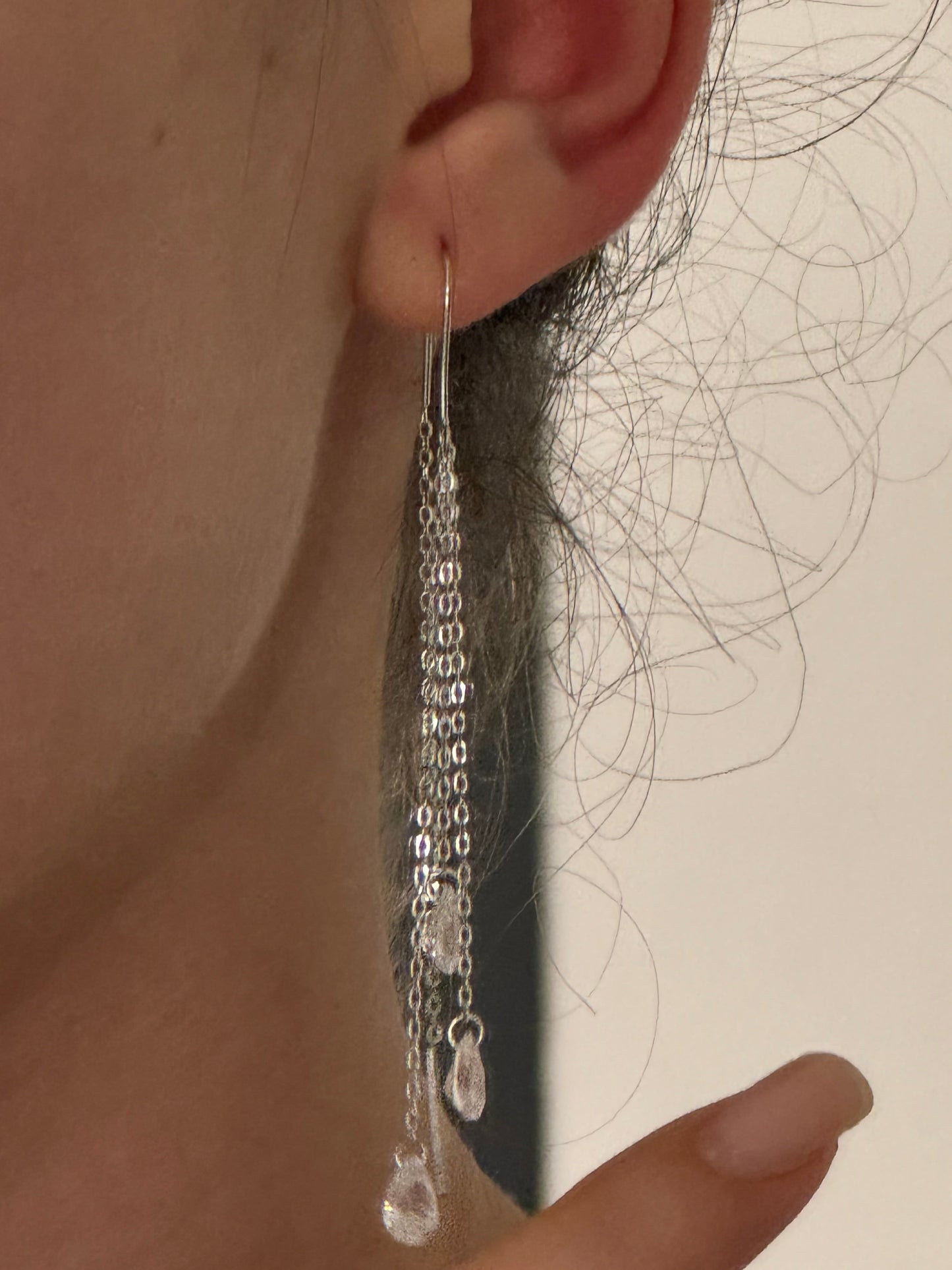 עגילי קריסטל - כסף 925