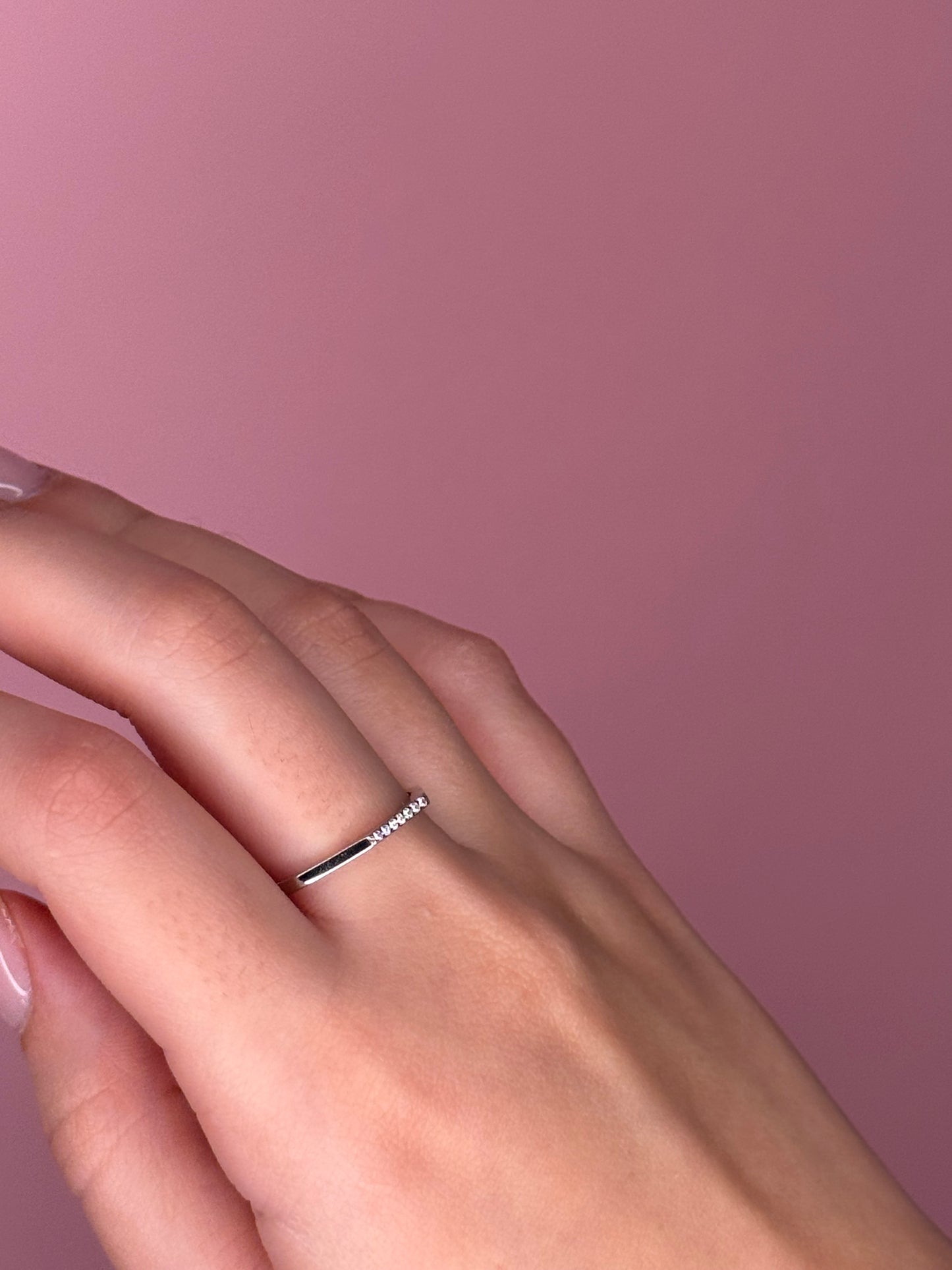 Kim Micro Sparkle Band - Sterling Silver