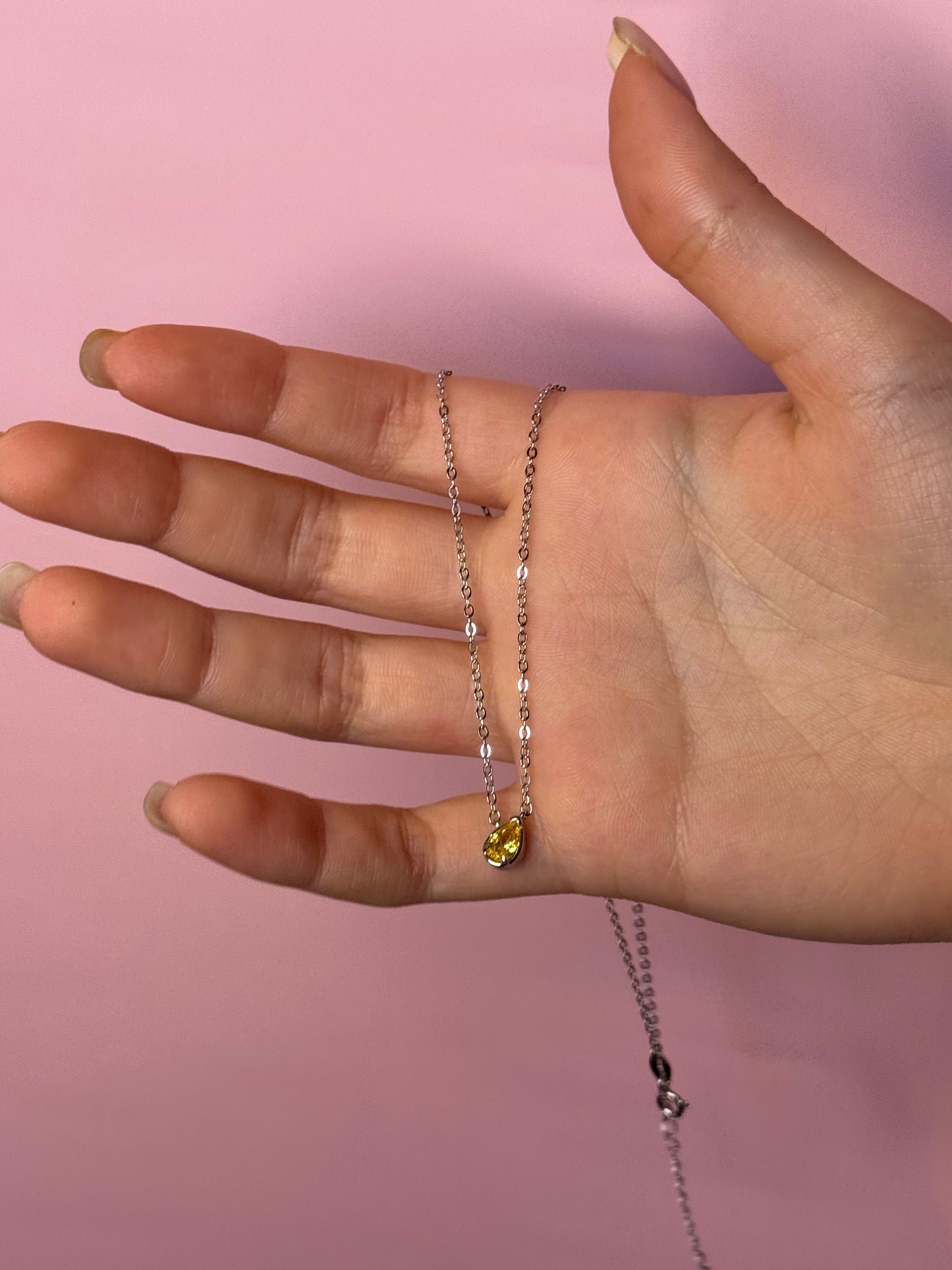 שרשרת ״טיפה צהובה״ כסף 925