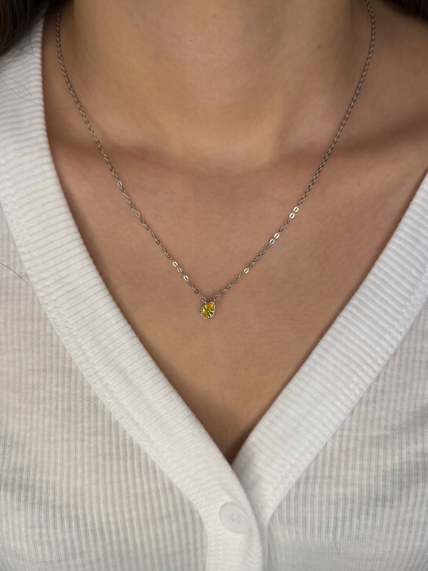 שרשרת ״טיפה צהובה״ כסף 925