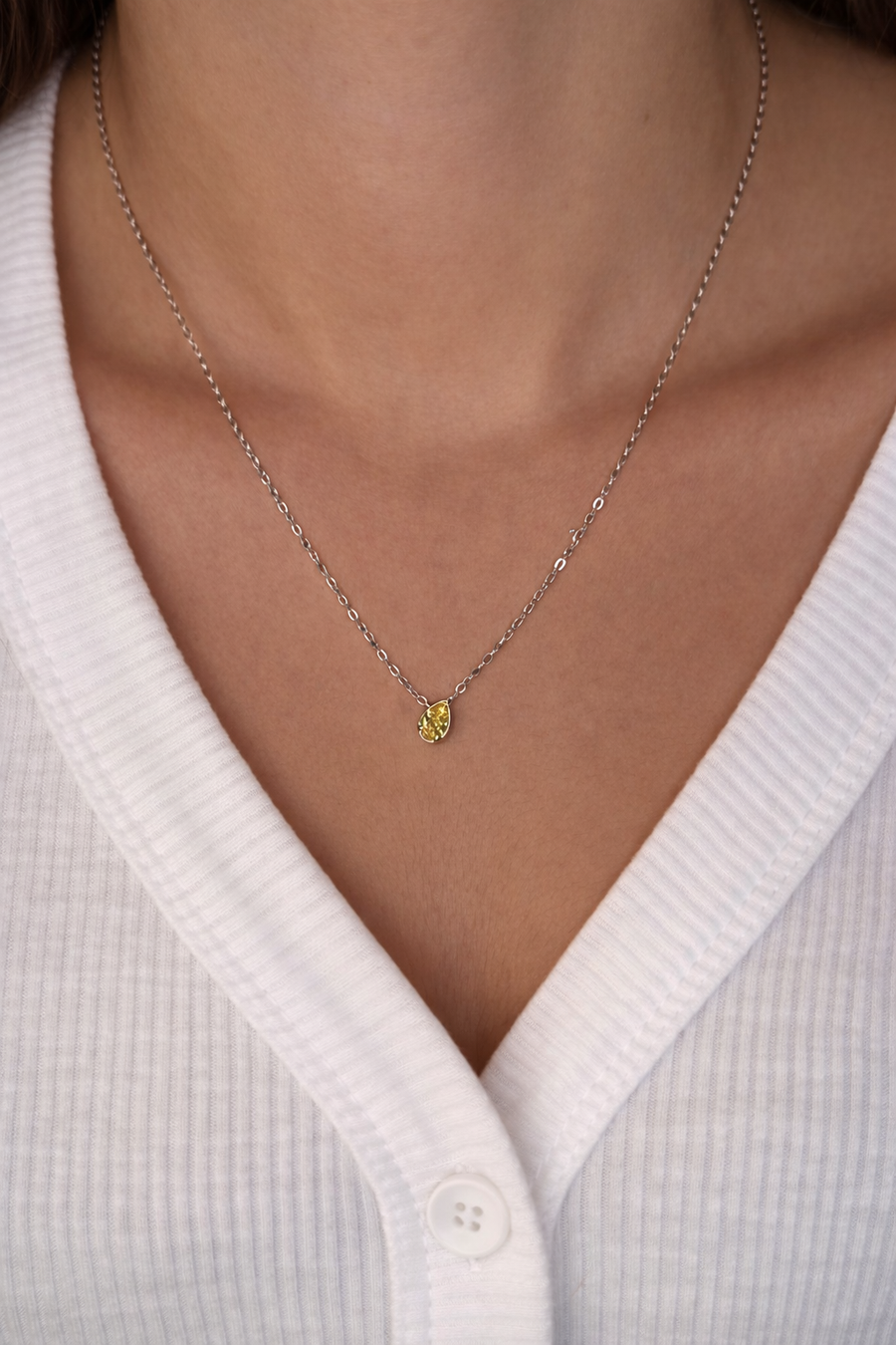 שרשרת ״טיפה צהובה״ כסף 925