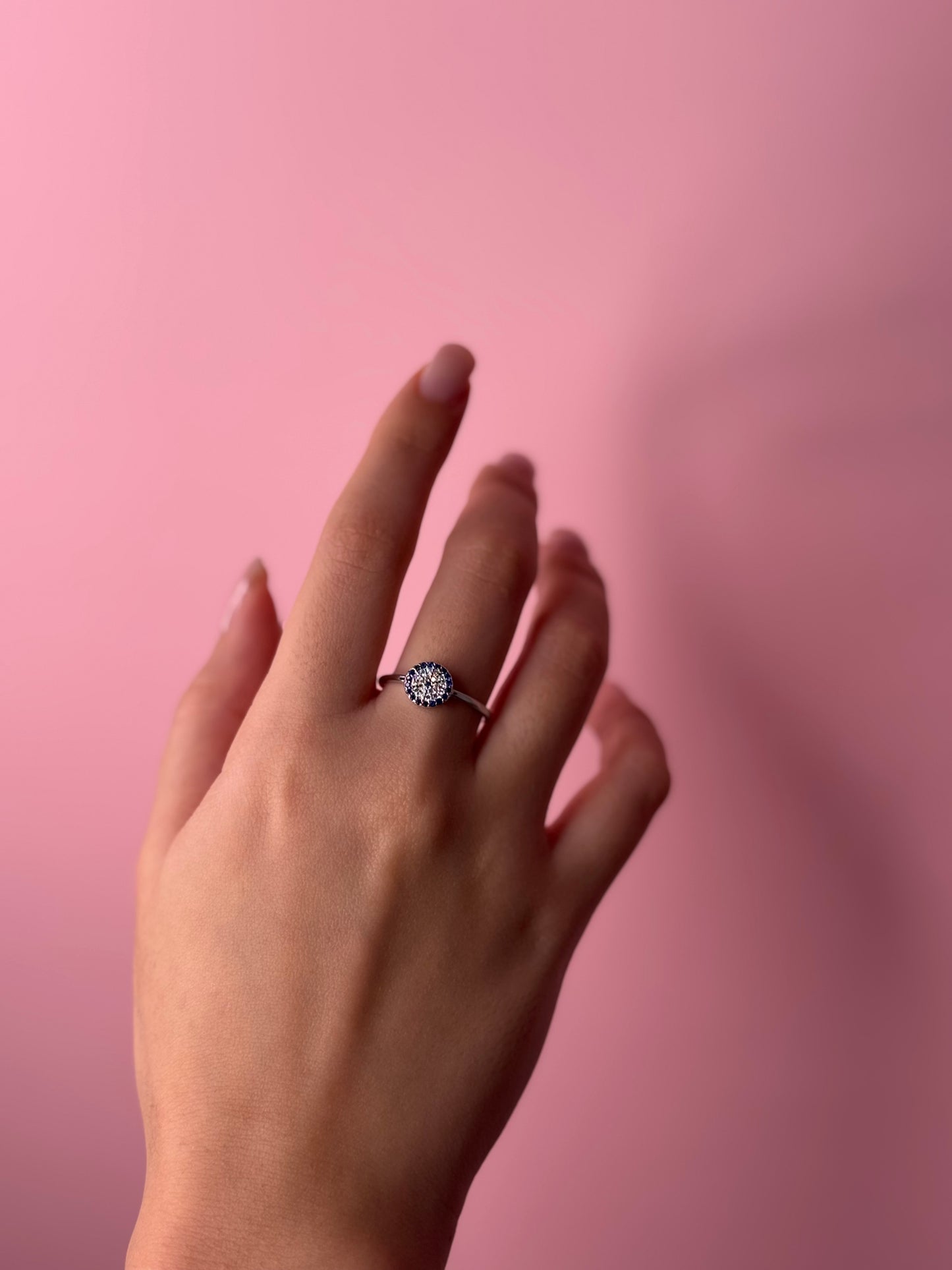 טבעת עין עגולה-כסף