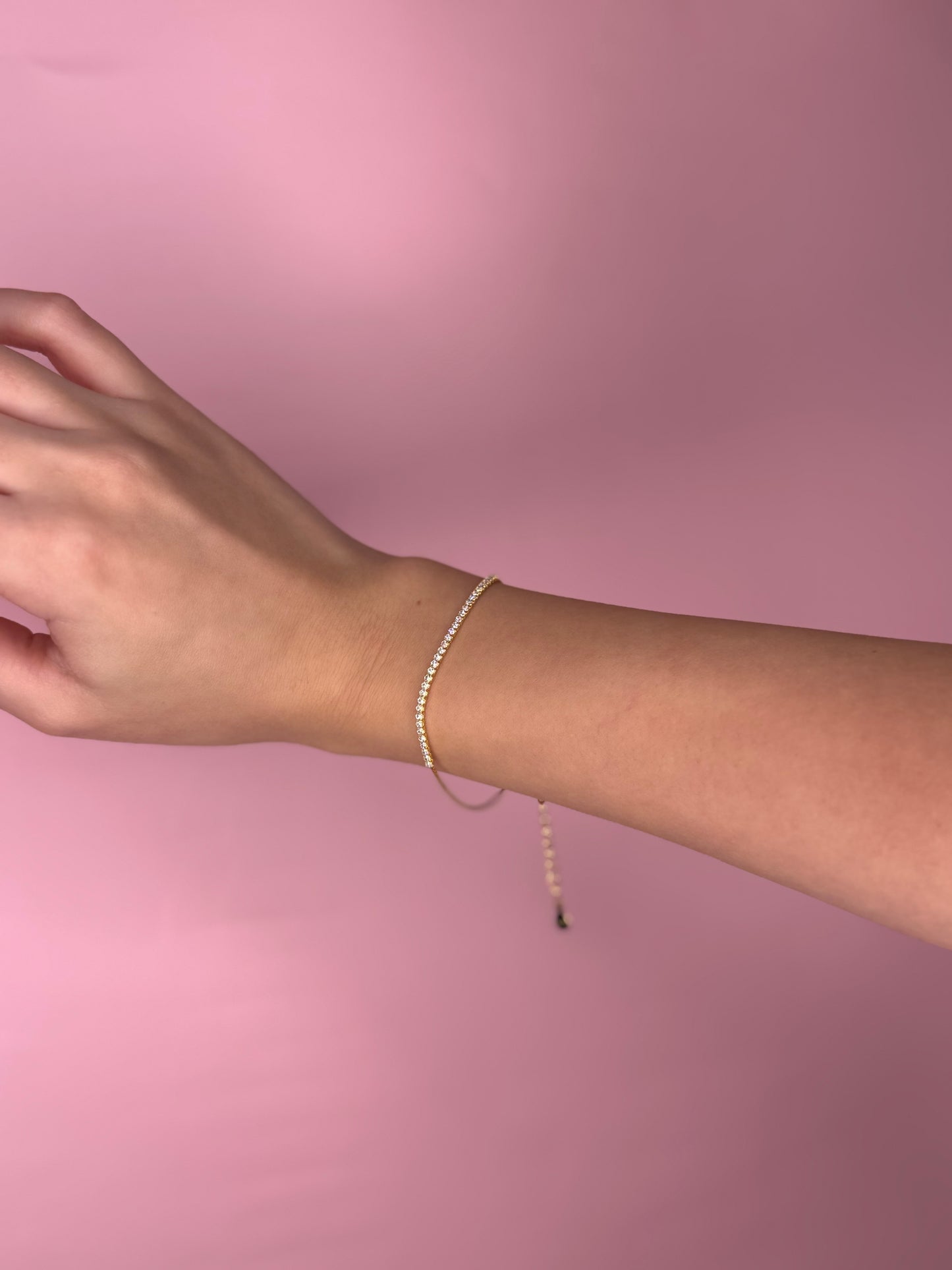 צמיד חצי טניס - ציפוי זהב