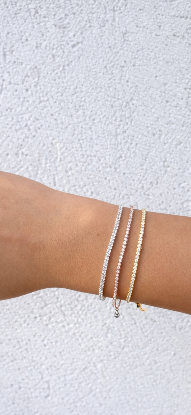 צמיד חצי טניס - ציפוי זהב