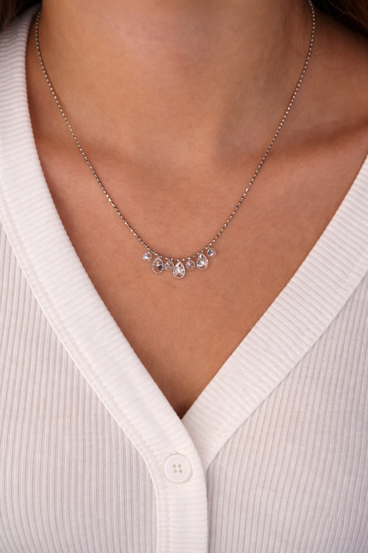 שרשרת ״קריסטלים״ כסף 925