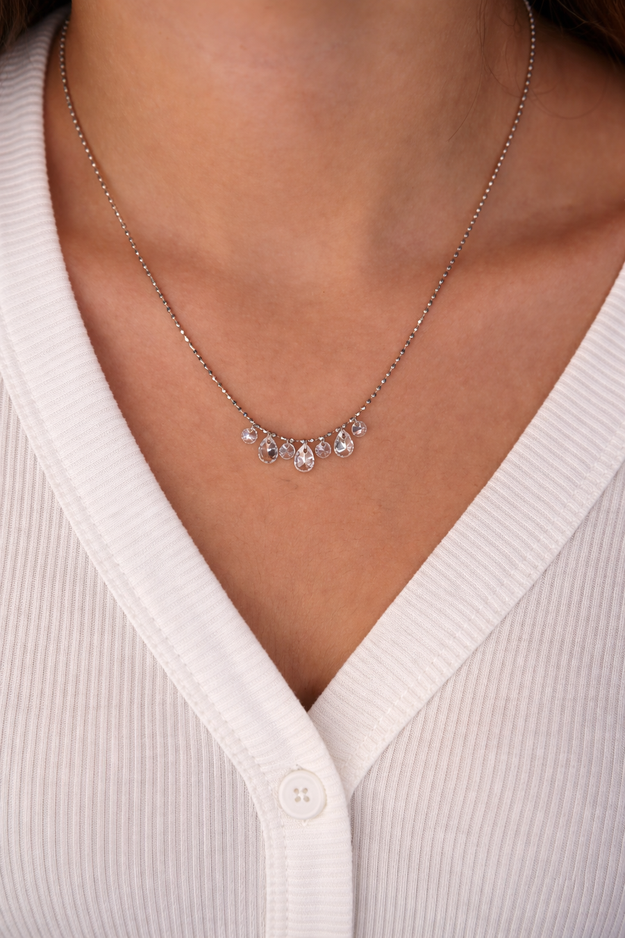שרשרת ״קריסטלים״ כסף 925