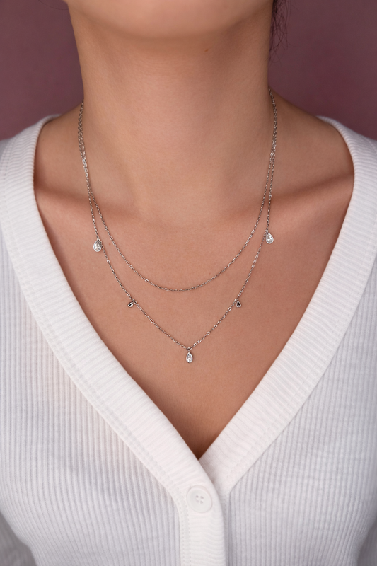 שרשרת כפולה ״אמילי״ מוסנייט