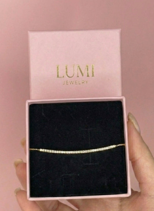 צמיד חצי טניס - ציפוי זהב