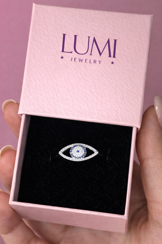 טבעת עין גדולה-כסף