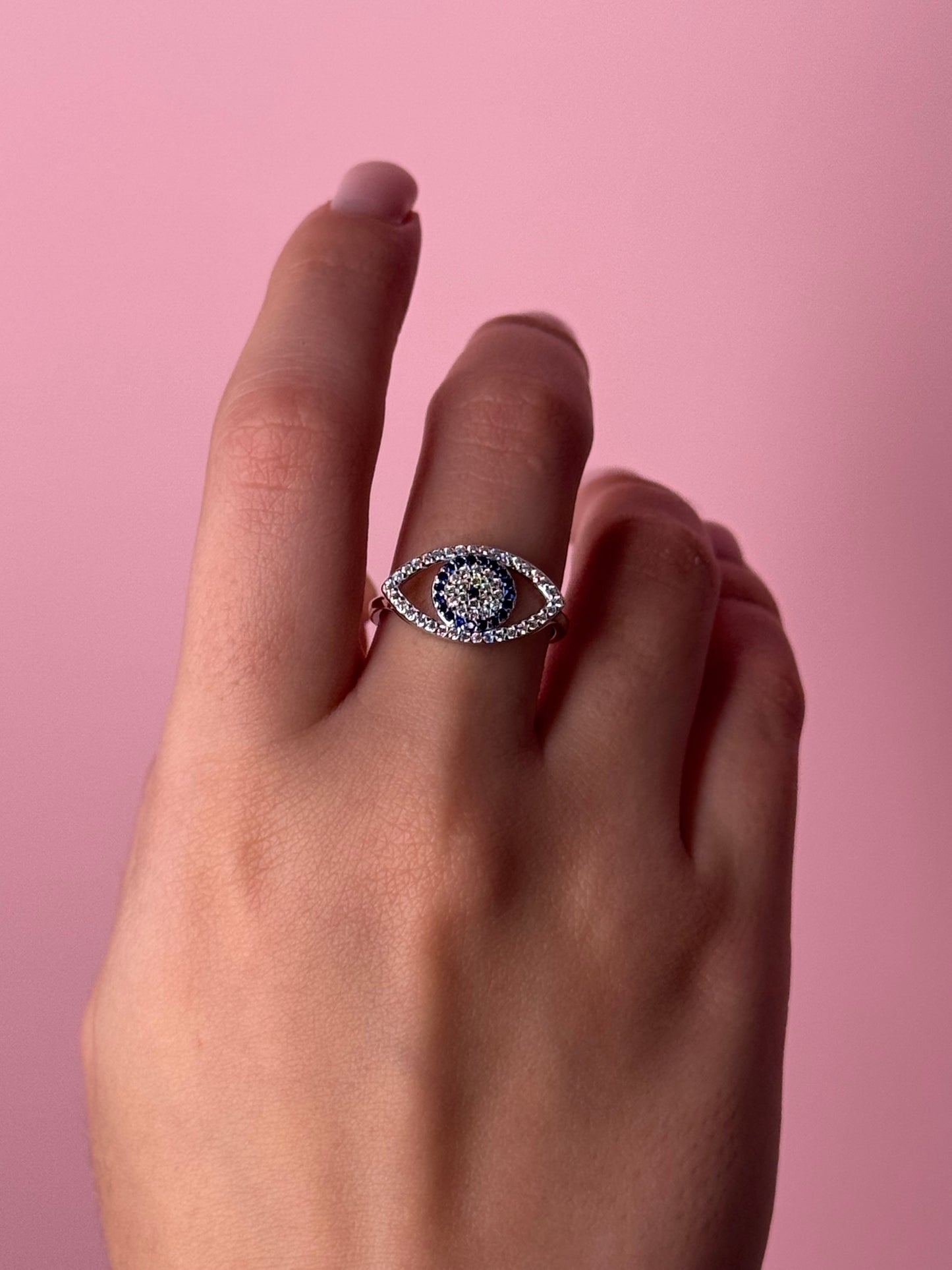 טבעת עין גדולה-כסף