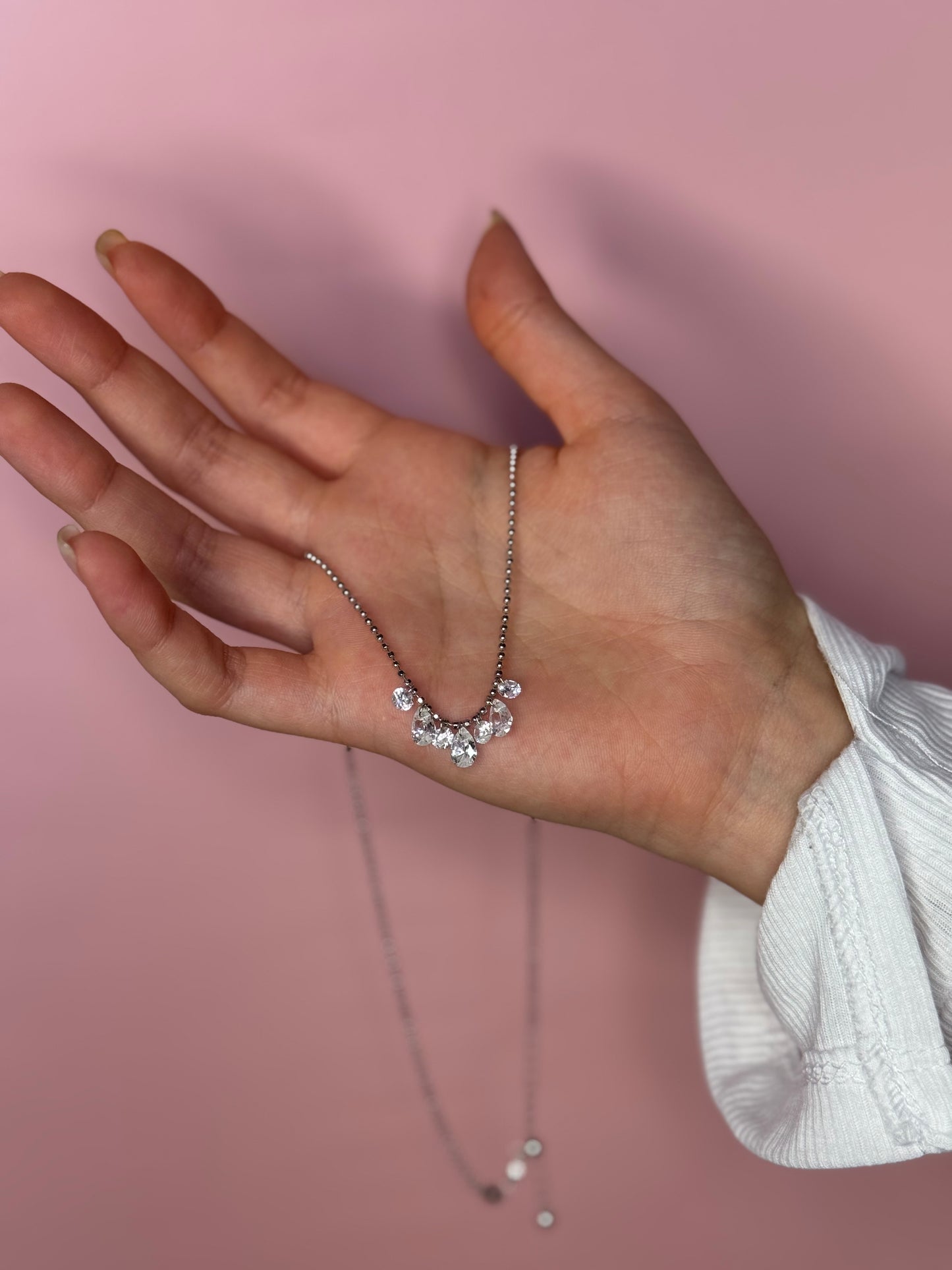 שרשרת ״קריסטלים״ כסף 925