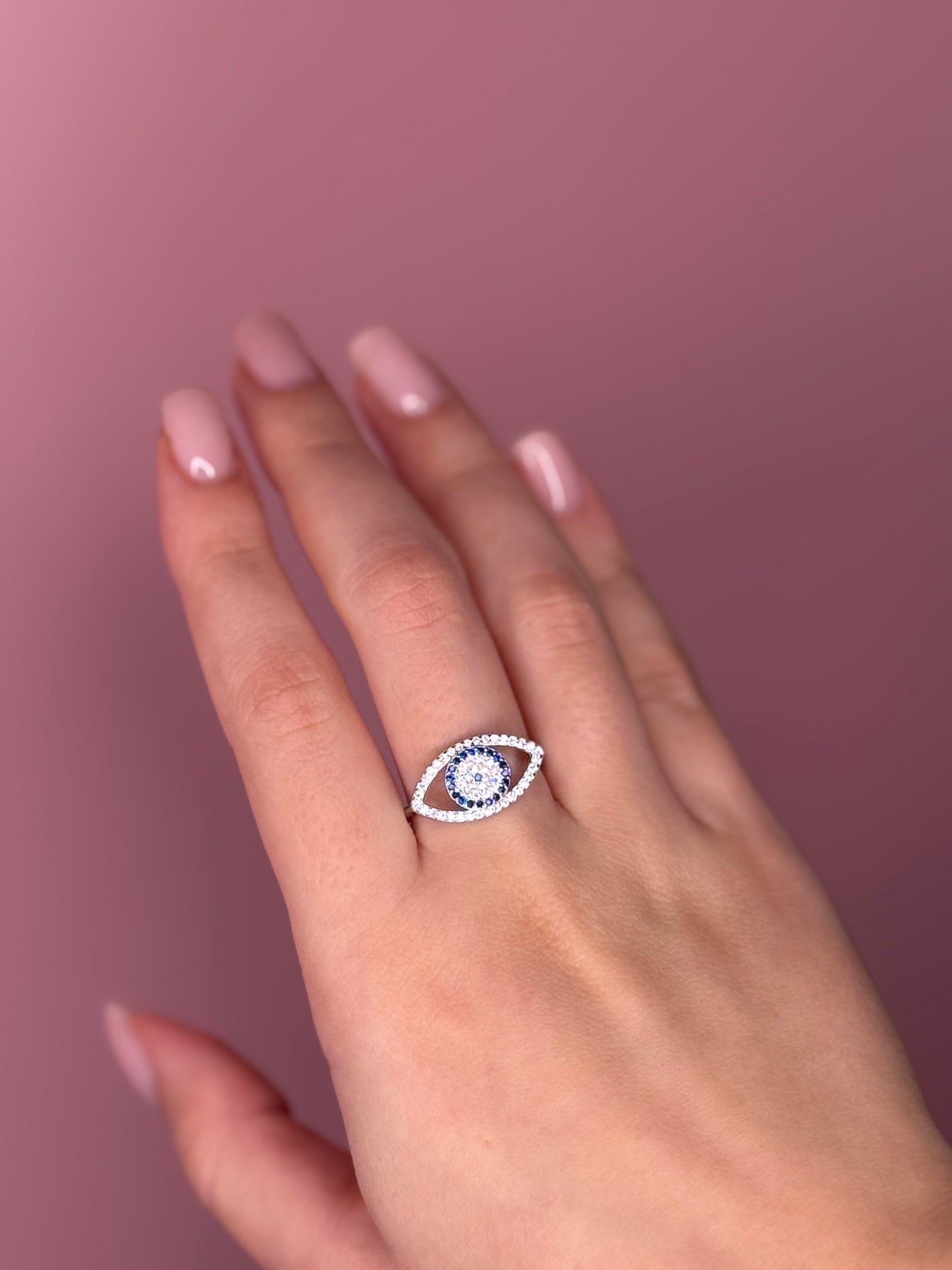 טבעת עין גדולה-כסף